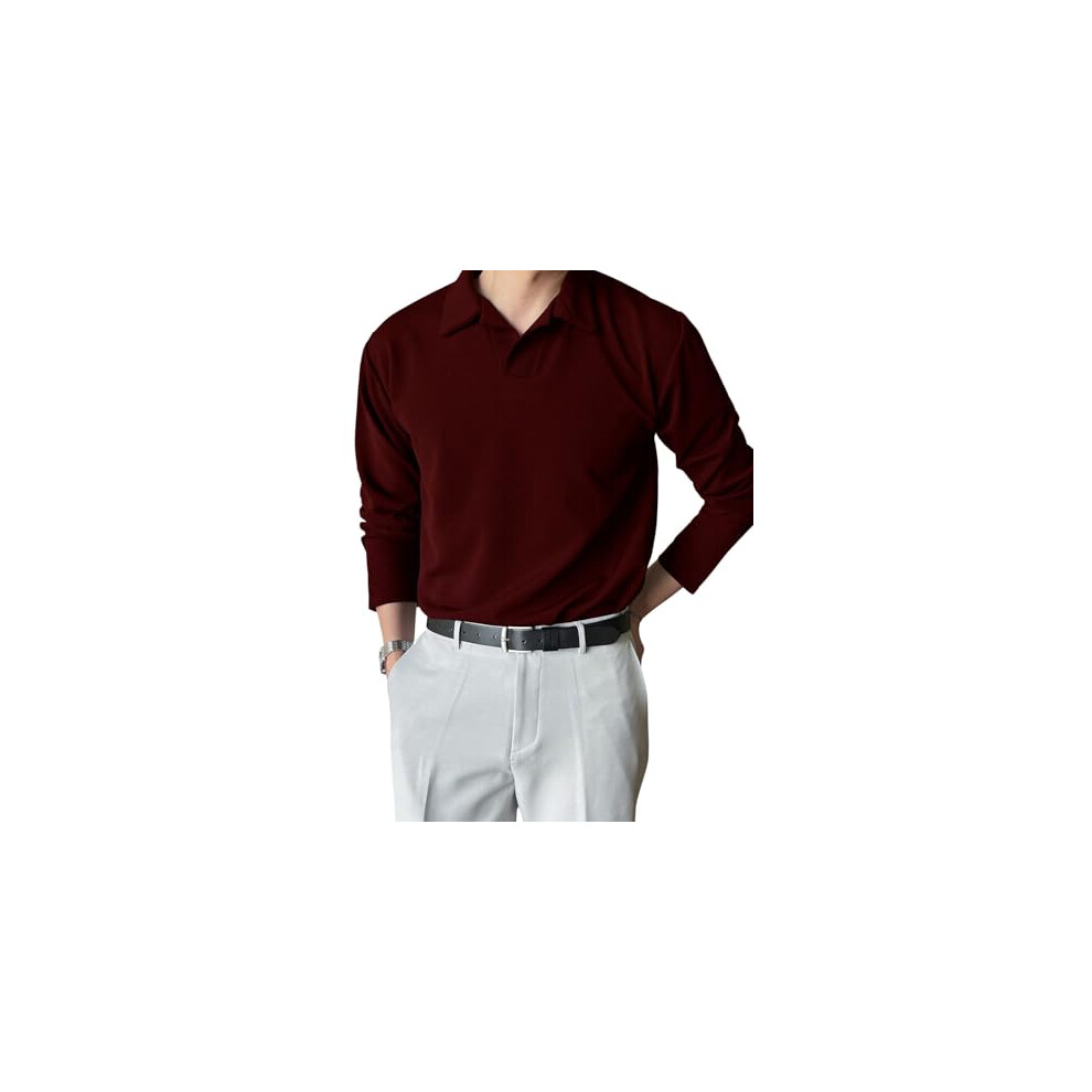 T-shirt Leriya Fashion pour homme || T-shirt noir pour homme || || Polo pour homme || T-shirt Pain pour homme (S, bordeaux)