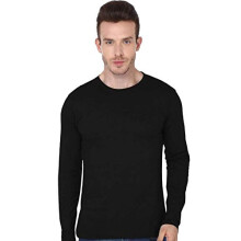 T-shirt a maniche lunghe in cotone da uomo ADRO (FS-C-PLN-BL_Nero_L)