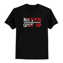 ADRO Naver Give Up -kuvioinen T-paita miehille (RNR-S36-NGU-BL_Black_XL)