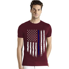 ADRO Men's Regular Fit T-Shirt (RNR-M-USA-BG_Maroon_M)