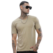 ADRO V-Neck T Shirt for Men, 100% Cotton Vneck Tshirt is Ideal for Casual wear, Workouts and Loungewear, Adding a Stylish Touch.|VN24-PLN-BE-S Beige