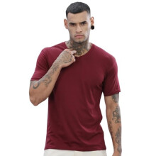 ADRO V-Neck T Shirt for Men, 100% Cotton Vneck Tshirt is Ideal for Casual wear, Workouts and Loungewear, Adding a Stylish Touch.|VN24-PLN-MR-XL Maroon