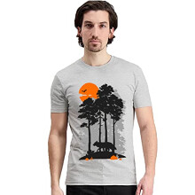 ADRO Herren-T-Shirt aus Baumwolle mit Sonnendruck (RN22-1-SUN-GR_Grey_XL)