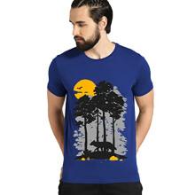 ADRO Heren Sun Printed Katoenen T-shirt (RN22-1-SUN-RB_Royal Blue_M)