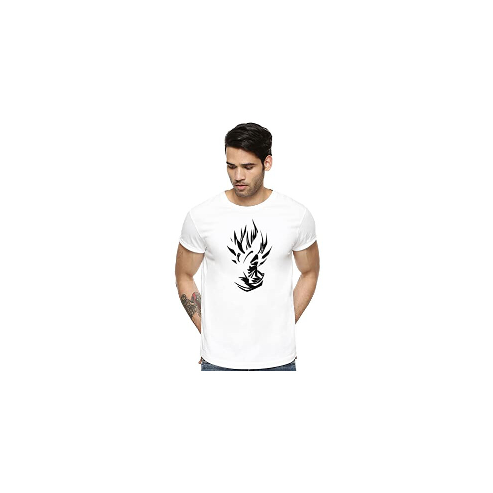 T-Shirt Da Uomo Con Stampa Anime Adro (Rnr-M-Gok-Wh_White_2Xl)