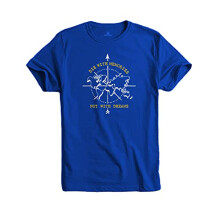 ADRO Die with Memories Not with Dreams Heren katoenen T-shirt met print (R21-M-DIE-RB_Royal Blue_L)