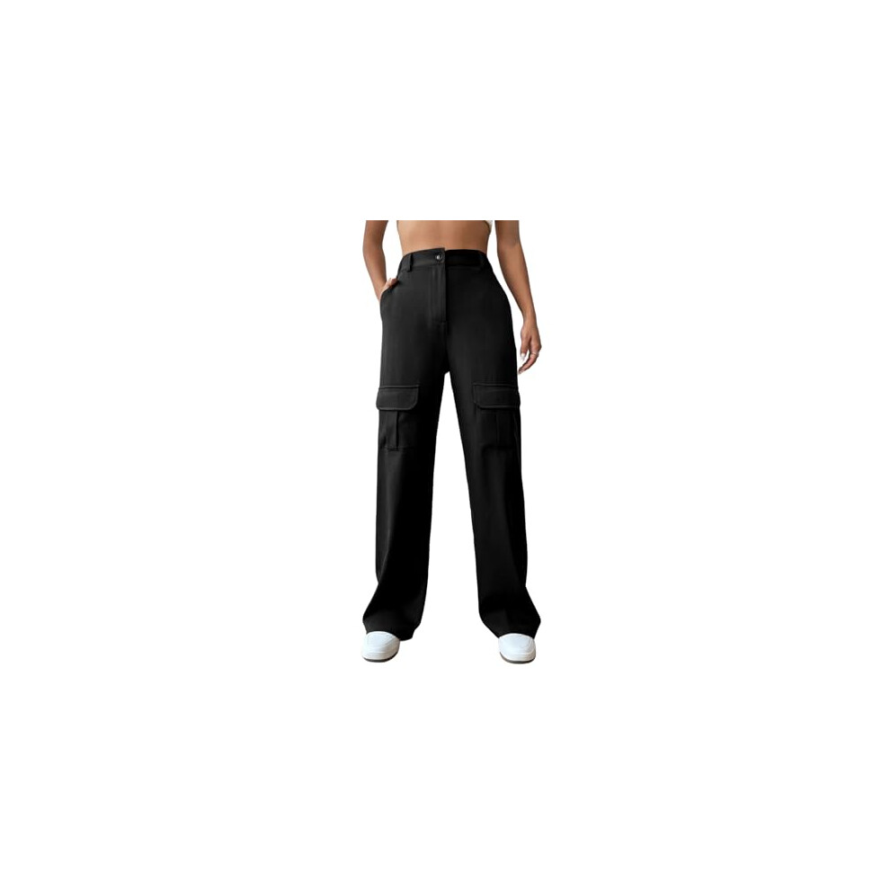 Pantalon cargo Leriya Fashion pour femme | Pantalon femme | Pantalon taille haute pour femme | Pantalon femme noir