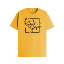 ADRO Mens Printed T Shirt - Premium Cotton Graphic Printed Tshirt - Mustard T-Shirt - RN24-FECT-MU-M