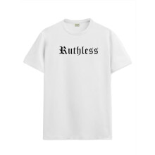 ADRO Heren T-shirt met print - Premium katoenen T-shirt met grafische print - Wit T-shirt - RN24-RUTH-WH-2XL