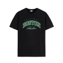 ADRO Mens Printed T Shirt - Premium Cotton Graphic Printed Tshirt - Black T-Shirt - RN24-BOST-BL-L