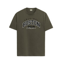 Camiseta estampada ADRO para hombre - Algod  n premium con estampado gr  fico - Verde oliva - RN24-BOST-OL-S