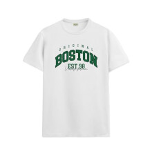 Camiseta estampada ADRO para hombre - Algod  n premium con estampado gr  fico - Blanca - RN24-BOST-WH-XL