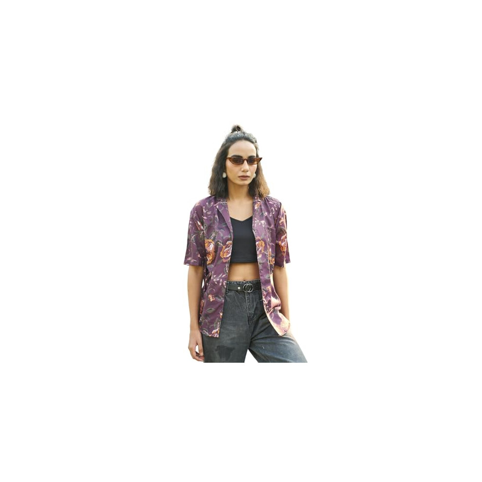 Chemise unie coupe r  guli  re Leriya Fashion pour femme (LF-W2211_Violet)