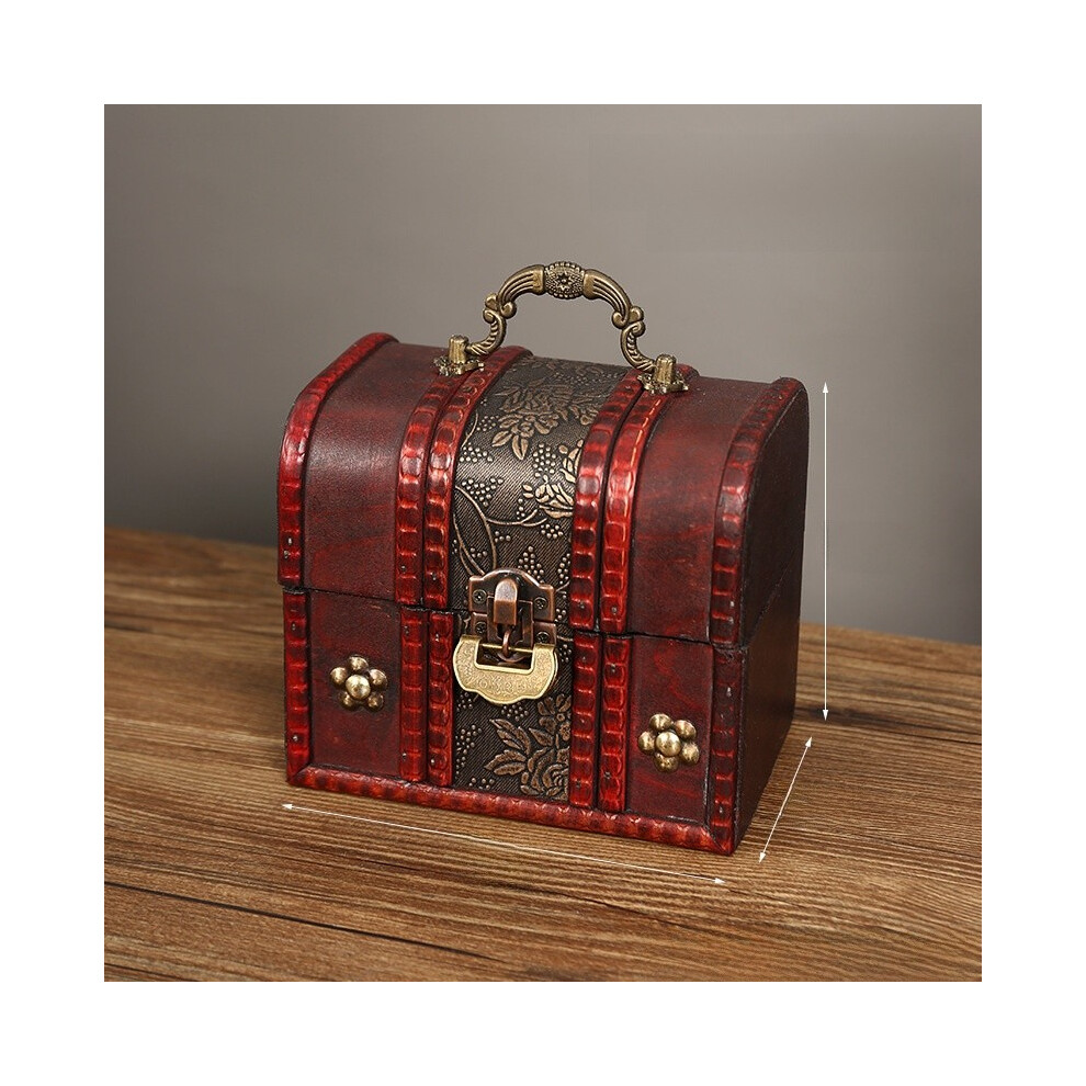 (Small Lock) Box Jewelry Wooden With Lock For Dustproof Storage And Home Vintage Decoration-image-OPC-PHFF6WJ-NEW