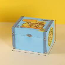 (Blue Yellow) Wooden Organizer Desk With Cartoon Duck Design For Kids Room Use Office And