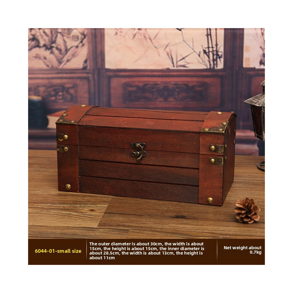 (Buckle, 30*15*15cm) Wooden Rustic Chest With Lid For Cd Remote Toys And Decorations Accessories-image-OPC-PHFF7TR-NEW
