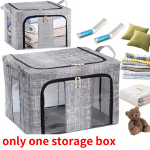 66l Folding Storage Box Made Of Thick Fabric Steel Organizer Frame Wardrobe