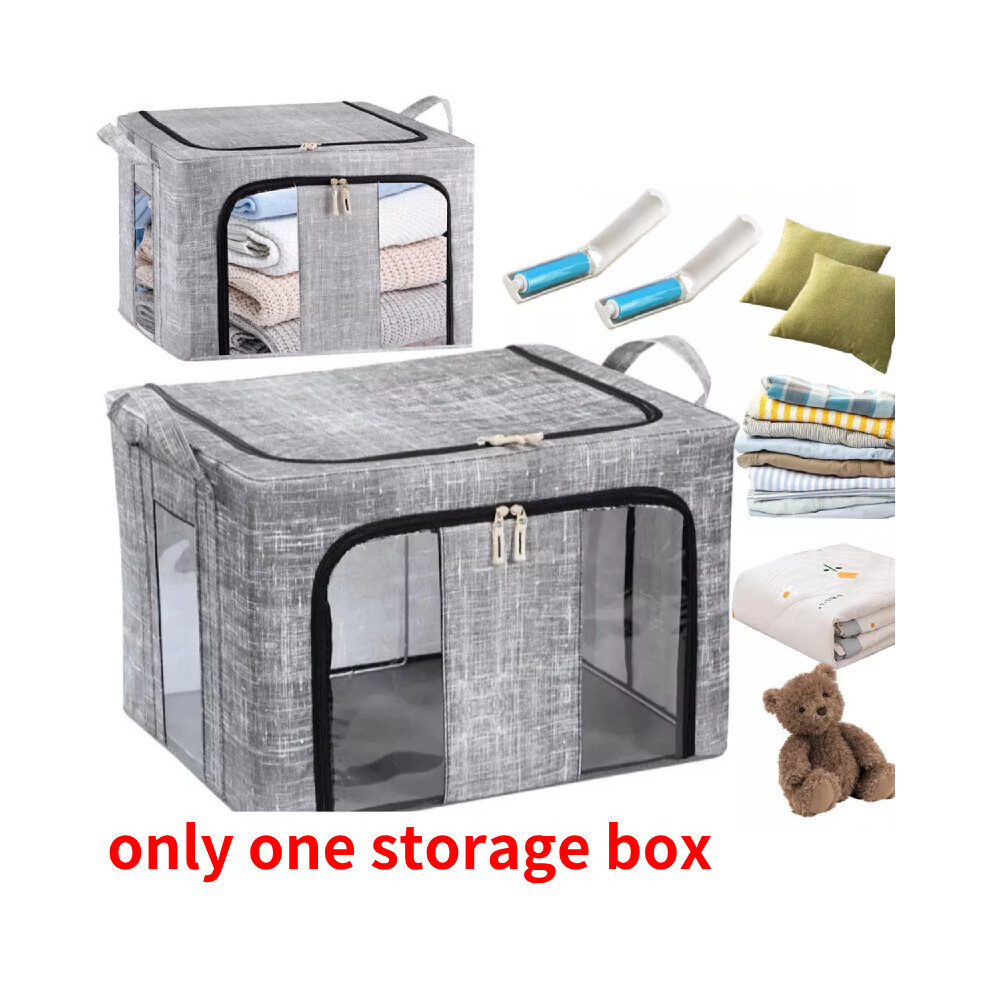 66l Folding Storage Box Made Of Thick Fabric Steel Organizer Frame Wardrobe