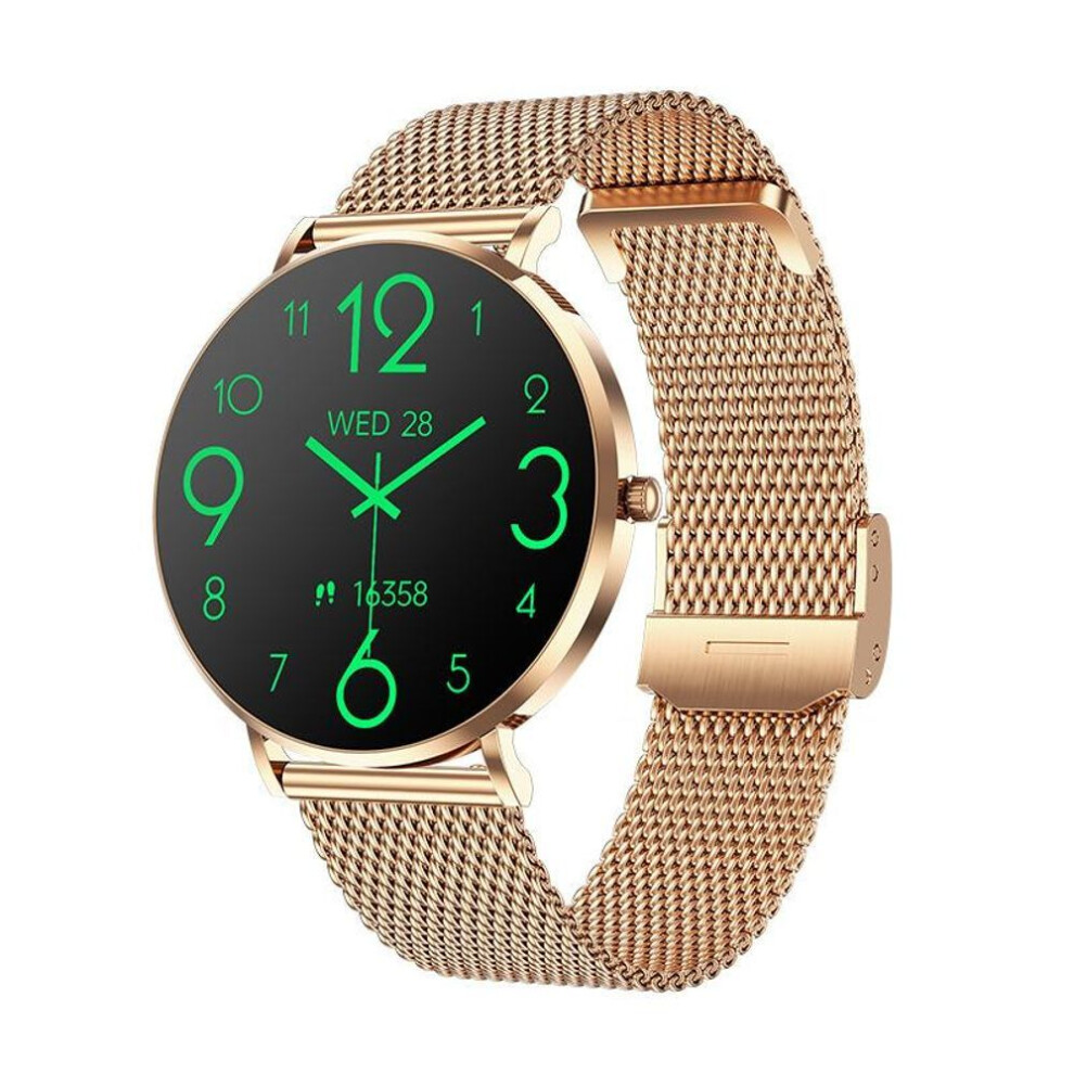 (gold) T8 Pro Fashion Women Smart Watch Amoled 1.32inch Bt Calling Ai Voice Sport Fitness Tracker T8pro Ladies Ultra Thin Smartwatch