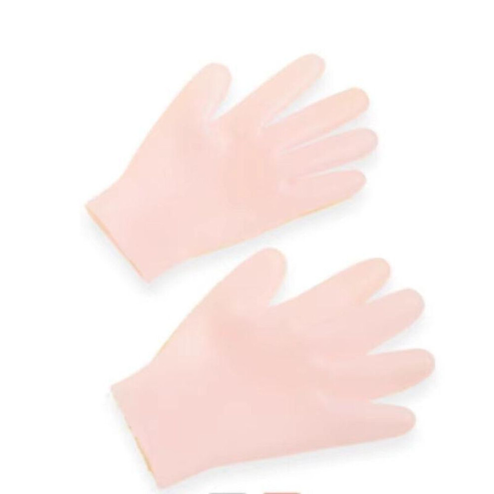 (beige, Hand mask) Reusable Silicone Hand Moisturizing Gloves Overnight Spa Treatment Mask For Dry Hands Repair And Deep Hydration