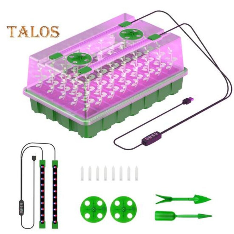 (as the picture, 1pc B) Plant Starter Tray With Timed Full Spectrum Grow Light Moisture Control Indoor Mini Greenhouse Plant Germination Trays Kit