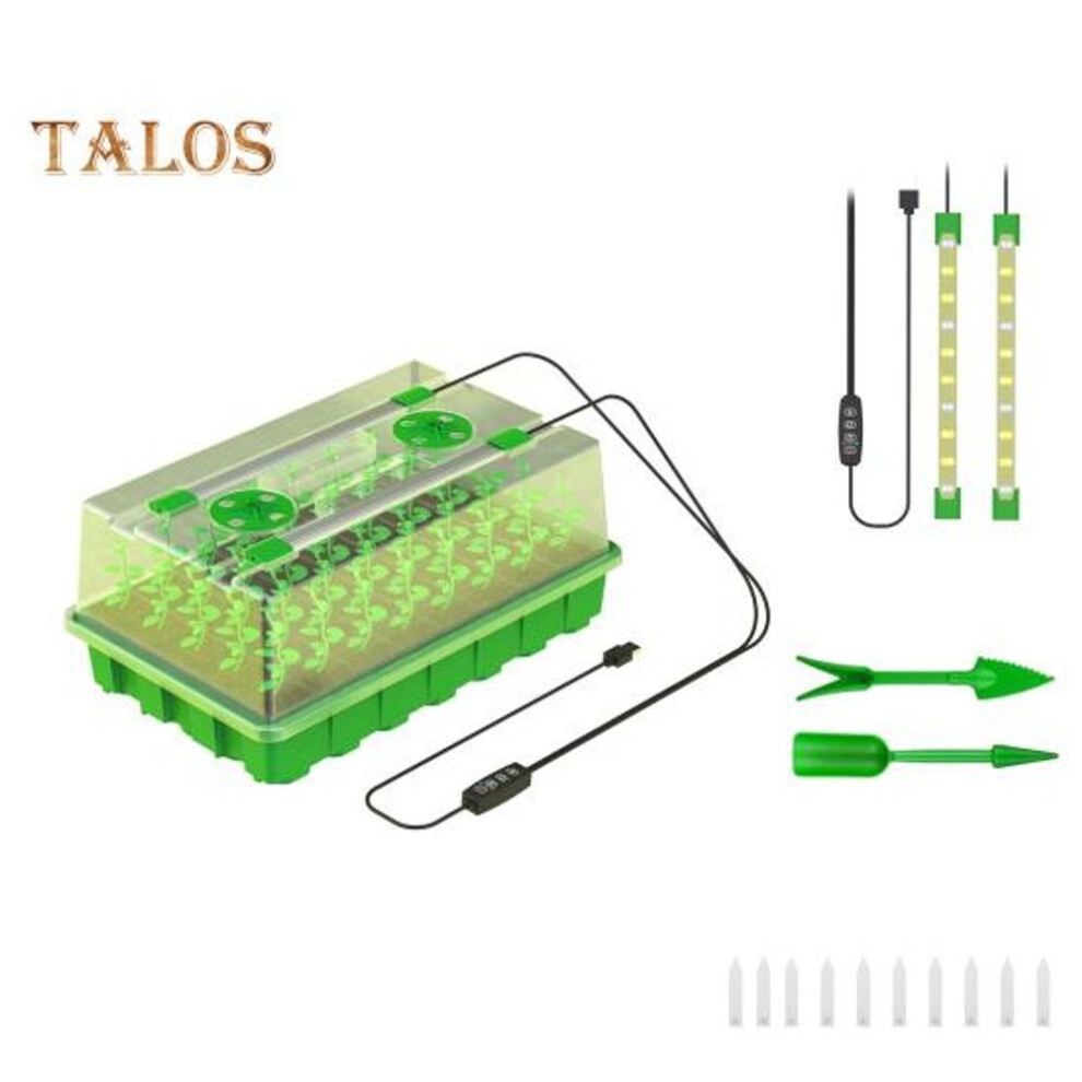 (as the picture, 1pc A) Plant Starter Tray With Timed Full Spectrum Grow Light Moisture Control Indoor Mini Greenhouse Plant Germination Trays Kit