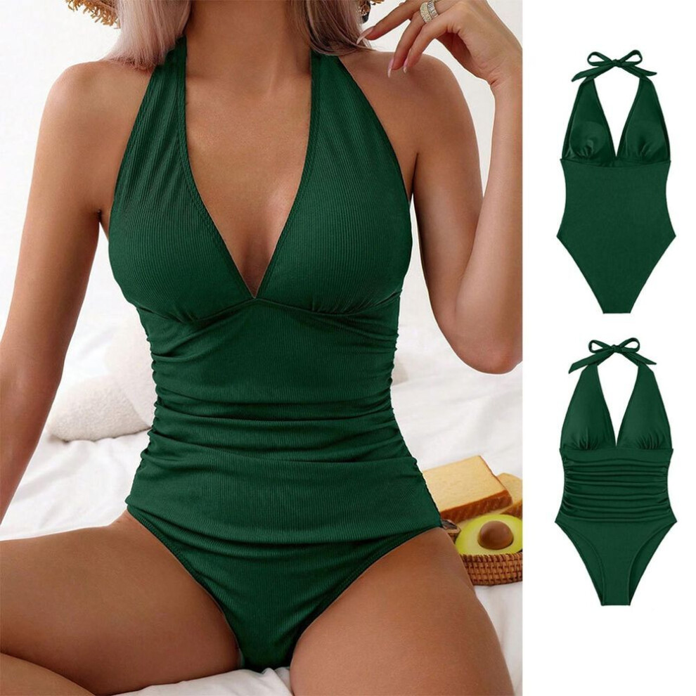(S, green) Women's Bikini Swimwear Retro Swimsuits With Boyleg Pregnancy Bathing  Boyshort