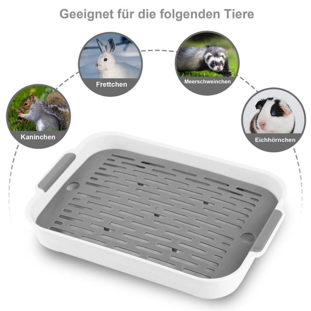 (white, S) Toilet With Shovel Litter Tray Small Cat Litter Tray Plastic Grate Toilet Hamster Toilet Guinea Pig Toilet Litter Box