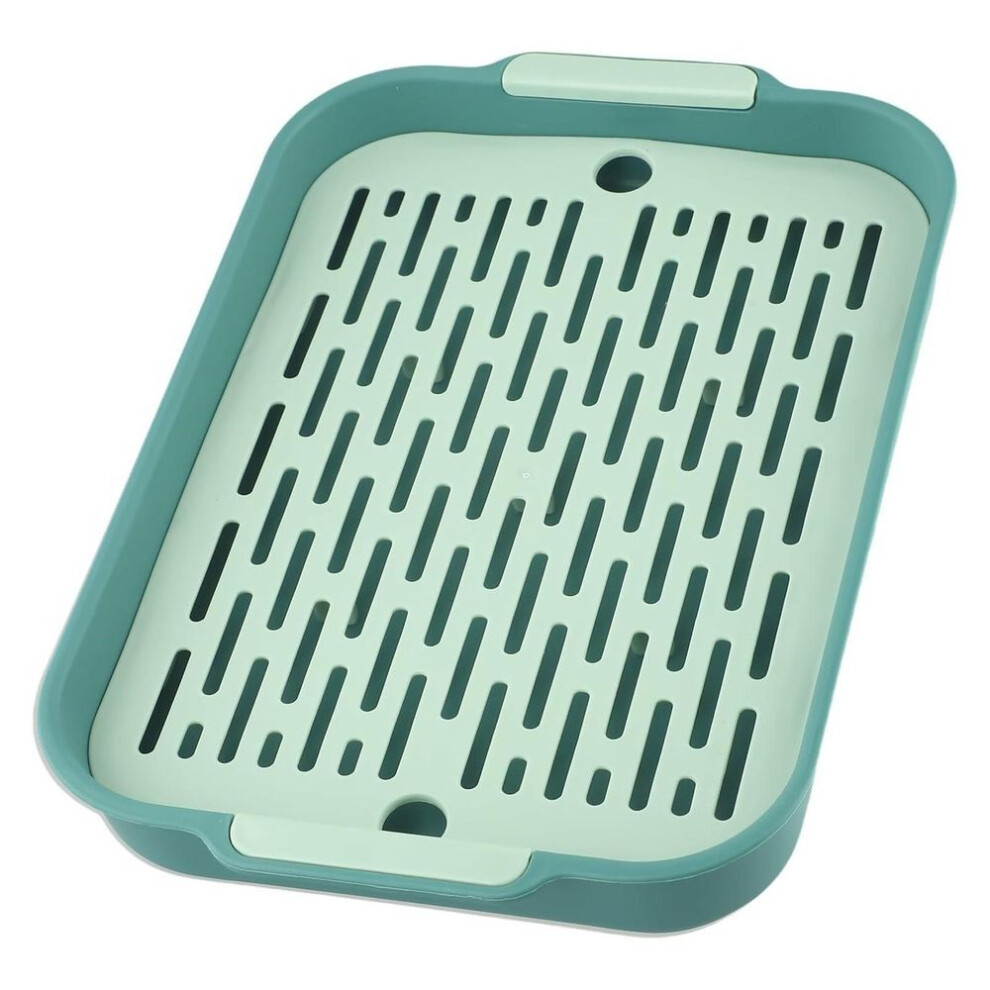 (as the picture, M) Toilet With Shovel Litter Tray Small Cat Litter Tray Plastic Grate Toilet Hamster Toilet Guinea Pig Toilet Litter Box