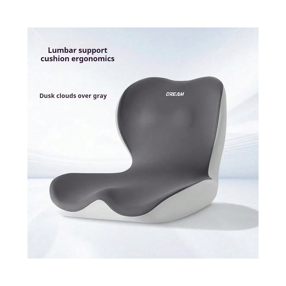 (Grey, 42x42x34CM) Upgrade "L" Shape Memory Foam Orthopedic Cushion Comfort Ergonomic Design Back Coccyx Pillow Car Seat Office Chair Pain Relief