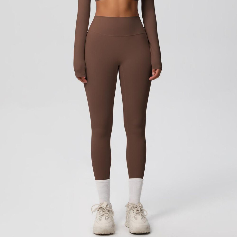 (brown, XL) Women High Quality Sport Leggings Yoga Pants Compressed Quick-dry Super Elastic Suitable For Running Fitness Training Yoga