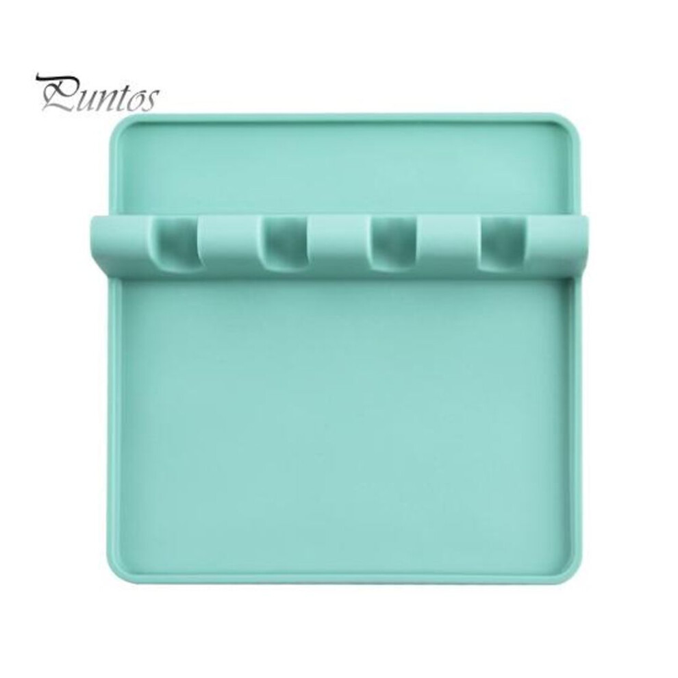 (green) Silicone Spoon Rest For Stove Top Heat-resistant Utensil Holder With Drip Pad Bpa-free Kitchen Spoon Rack For Spatulas Ladles Tongs Large Spoon