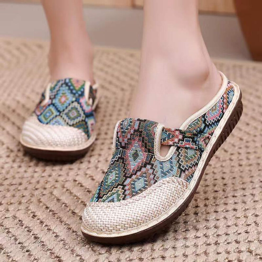 (green, 41) Order A Size Up Women's Casual Slip-on Flats, Breathable Fabric Upper With Rubber Sole, All-season