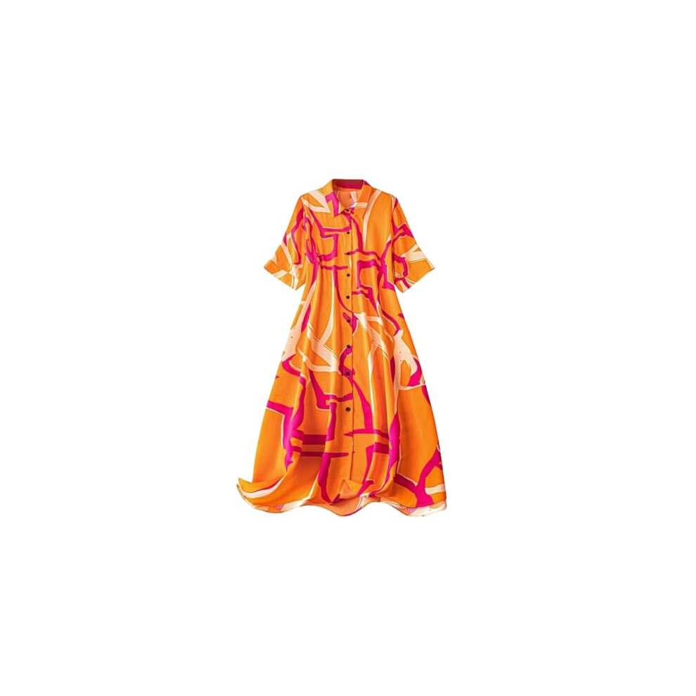 Leriya Fashion Dress Voor Dames | Eendelige Jurk Voor Dames | Strandjurk Voor Dames (Klein, Oranje)-image
