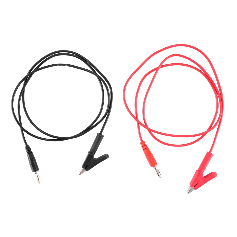 1M Long Alligator Clip To Banana Plug Test Cable Pair For Multimeter 4852404189166