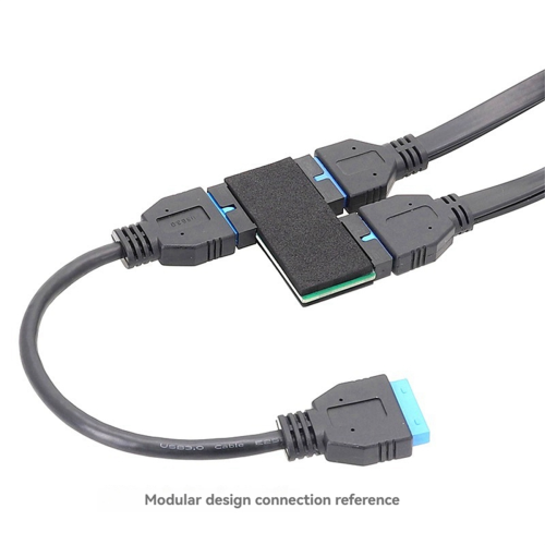 USB 3.0 19Pin HUB με τσιπ, αρθρωτό καλώδιο, επέκταση δεδομένων μητρικής πλακέτας 2