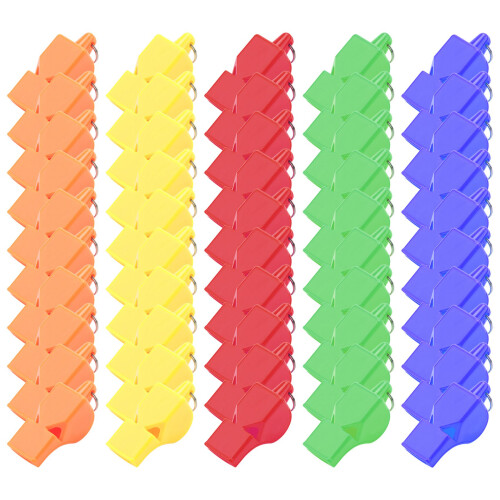 50 Pcs Non-Nuclear Professional Referee Whistle Fox Plastic Life-Saving Special for Game 2