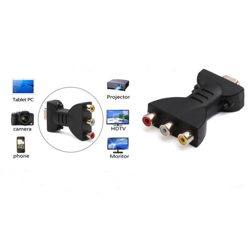 -Compatível com 3 adaptadores de áudio e vídeo RGB -Conector de componente adaptador macho 2