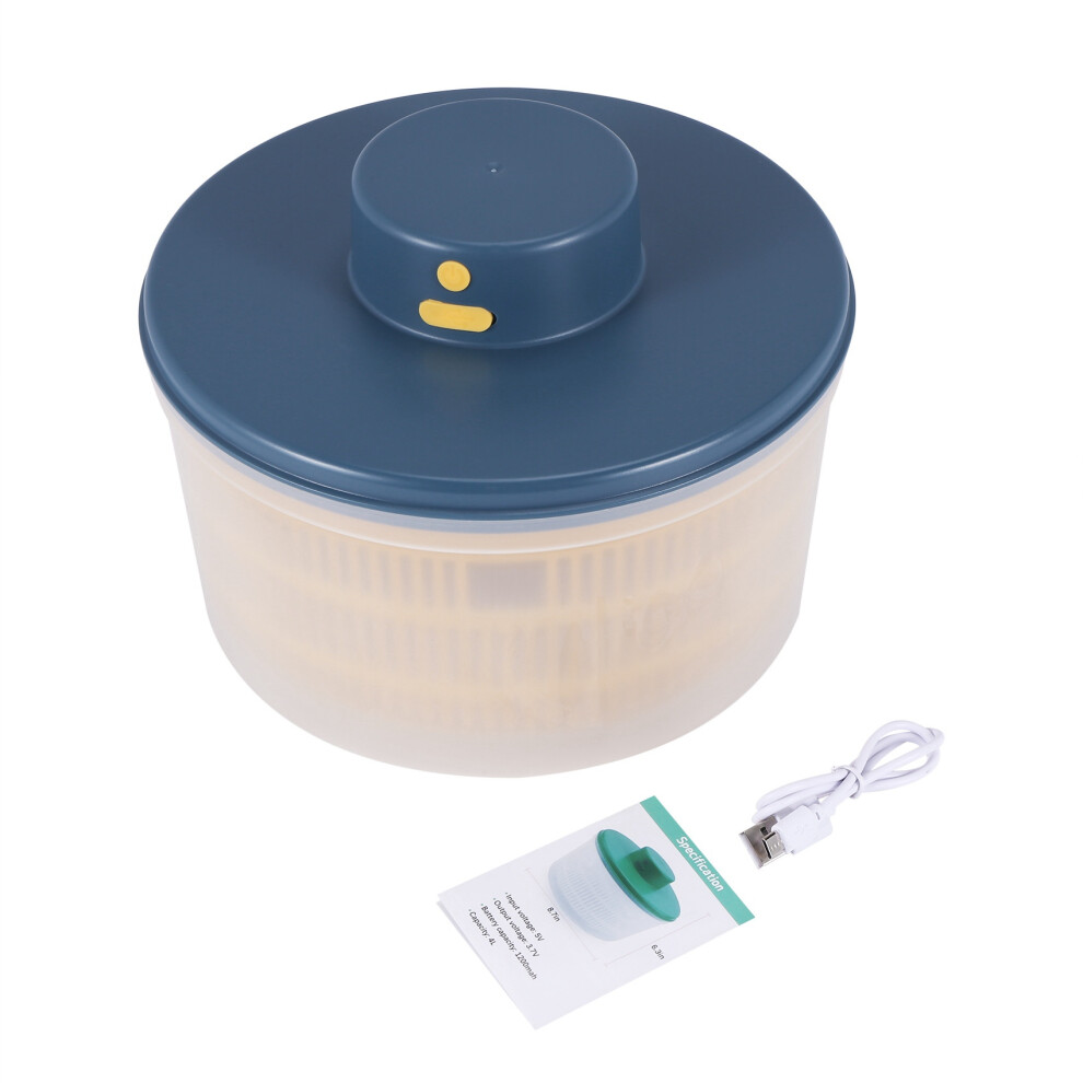 Electric Salad Spinner - Lettuce Vegetable Dryer, USB Rechargeable, Quick Drying Fruit with Bowl