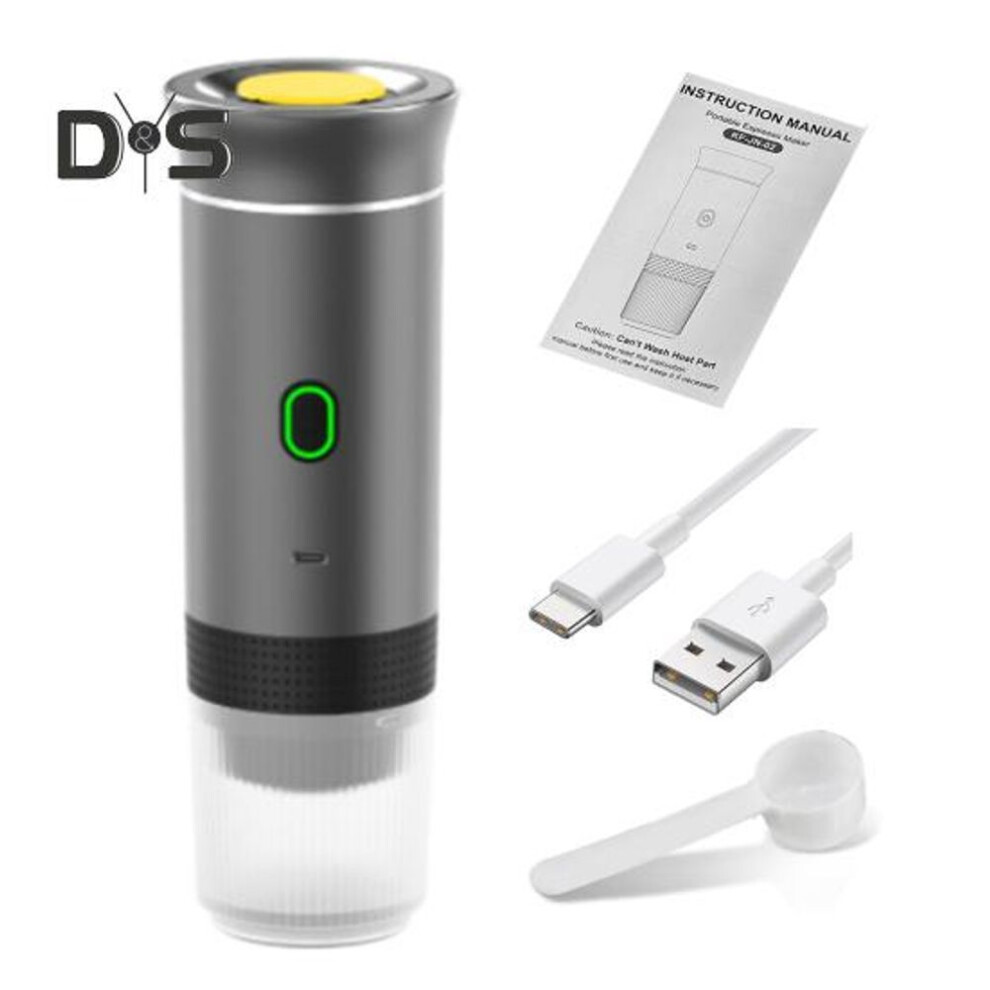 (grey, 1 Set) Portable Electric Espresso Machine Coffee Machine Touch Operation 15bar Pump Pressure Usb Rechargeable Wireless Coffee Machine