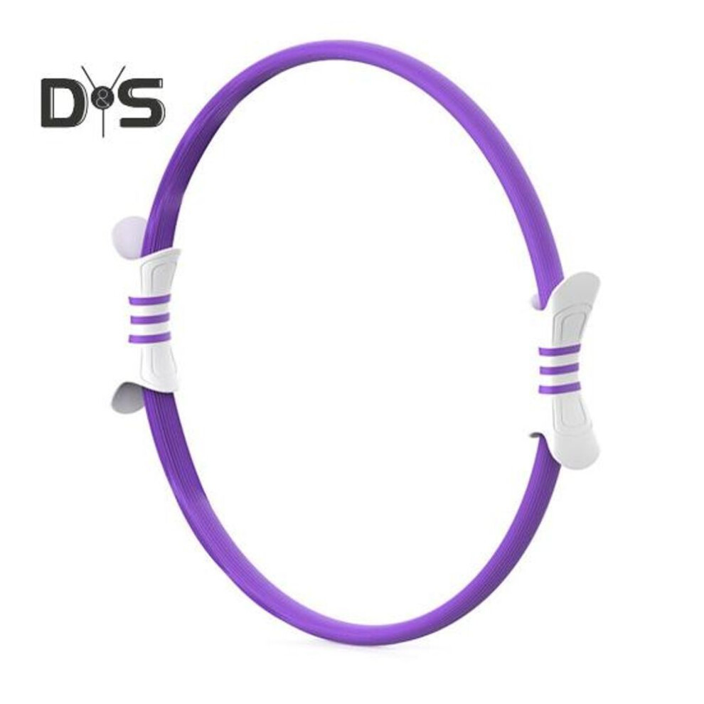 (purple,white) Women Pilates Ring With Non-slip Grip Handles Leg Toning Inner Thigh Pelvic Floor Exercise Yoga Circle Home Gym Fitness Equipment