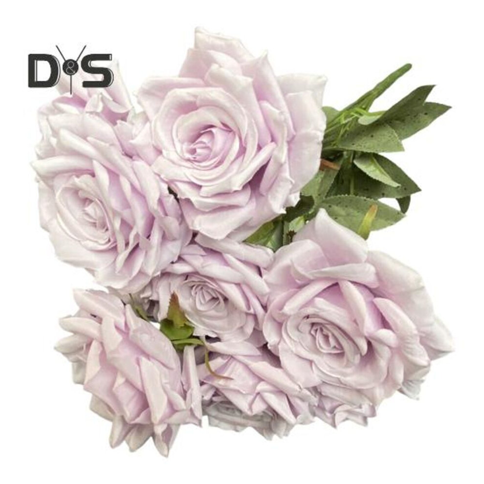 (light purple) 1 Bouquet Wedding Accessories Artificial Rose Fine Workmanship Great 9 Head Artificial Rose Bouquet