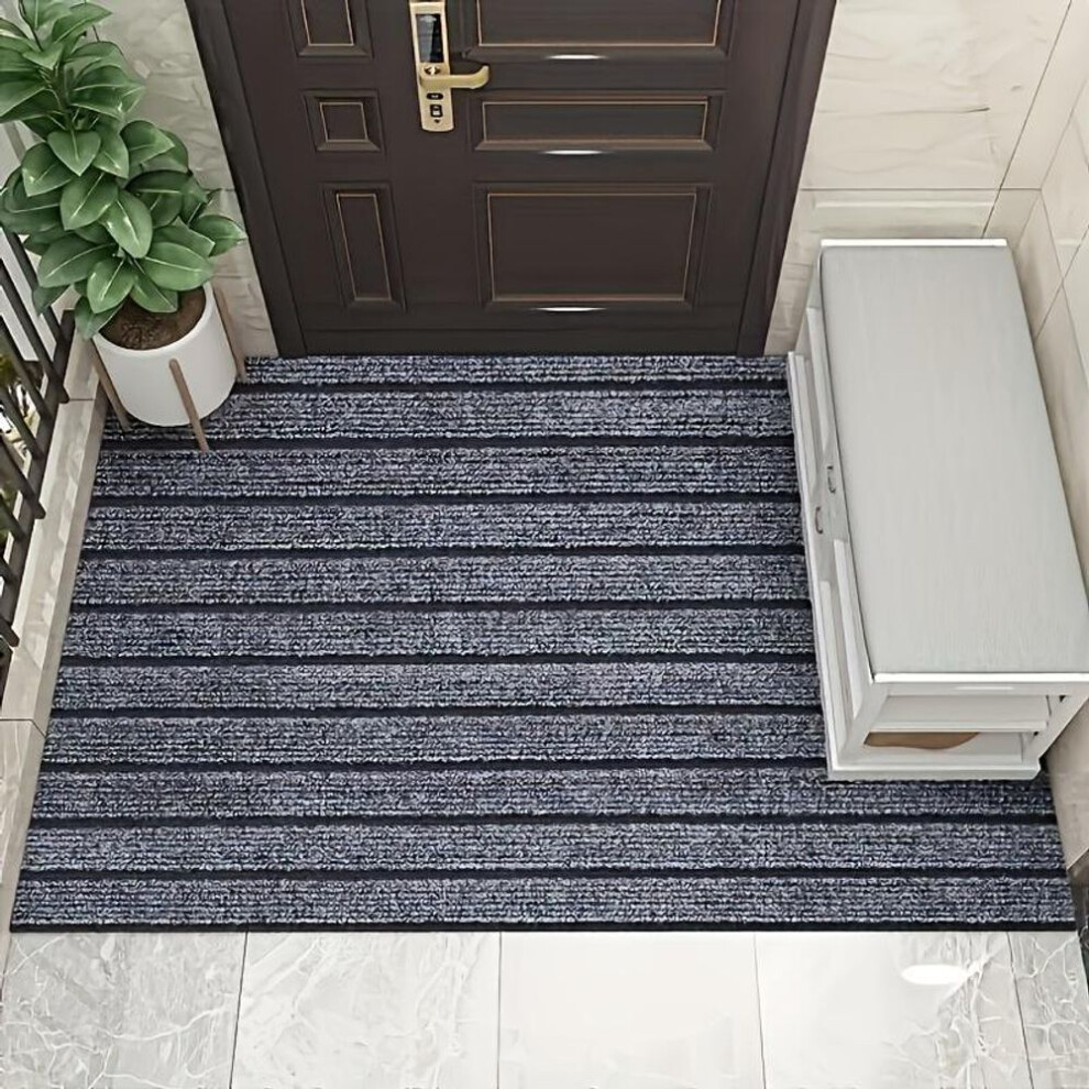 (grey, 50x80) Striped Anti-slip Waterproof Door Mat Durable Dustproof Outdoor Entrance Mat Easy To Clean Can Be Cut Design Seven