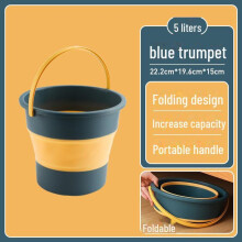 (blue, Small) Durable Foldable Large Capacity Plastic Bucket For Home, Outdoor Fishing, And Car Wash