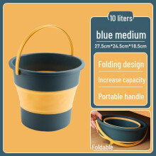 (blue, Medium) Durable Foldable Large Capacity Plastic Bucket For Home, Outdoor Fishing, And Car Wash