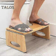 Toilet Stool Step Foldable Bamboo Poop Stool with Anti-slip Layer Improve Bathroom Posture And Healthy Defecation Habits