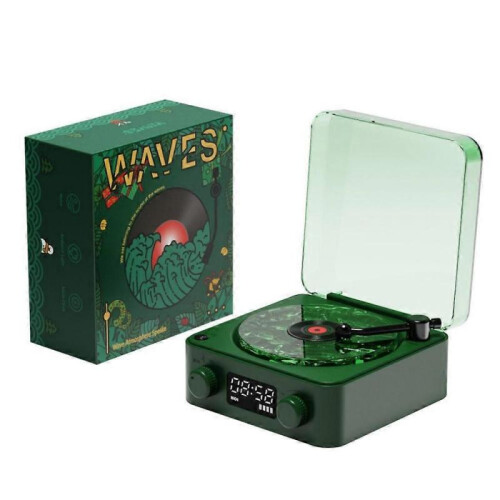 (christmas style) Lamp Record Player, Waves Vinyl Bluetooth Speaker with 4 Modes Adjustable