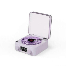 (purple) Lamp Record Player, Waves Vinyl Bluetooth Speaker with 4 Modes Adjustable