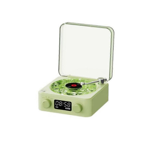 (green) Lamp Record Player, Waves Vinyl Bluetooth Speaker with 4 Modes Adjustable