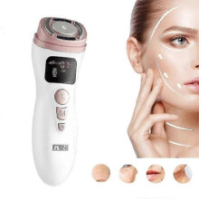 (Uk plug) Mini hifu machine ultrasound rf tightening lifting therapy ems facial beauty device firming anti wrinkle lcd screen face salon